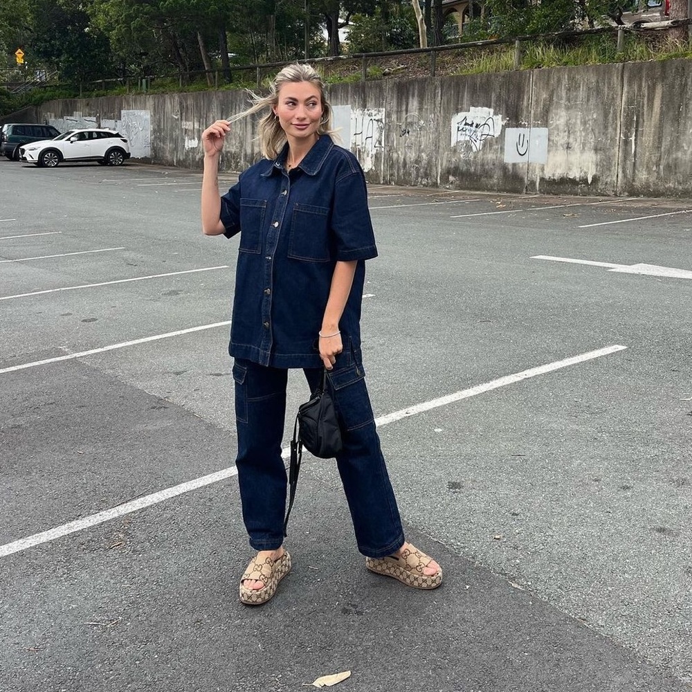 DISSH PIPER DENIM COORD SET NWT